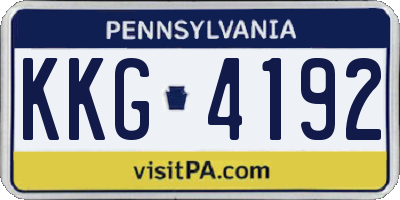 PA license plate KKG4192