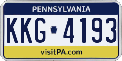 PA license plate KKG4193
