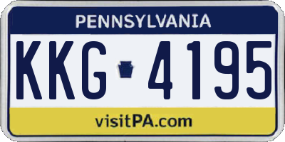 PA license plate KKG4195