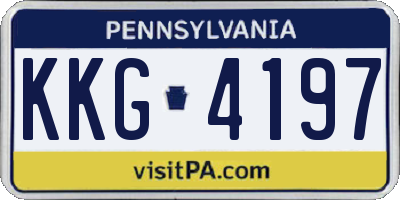PA license plate KKG4197