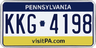 PA license plate KKG4198