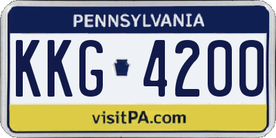 PA license plate KKG4200
