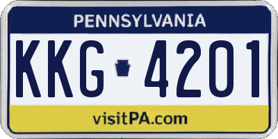 PA license plate KKG4201