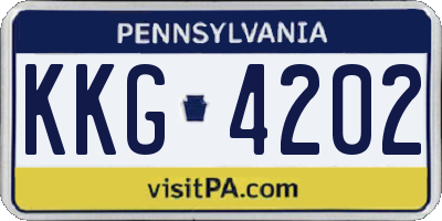 PA license plate KKG4202