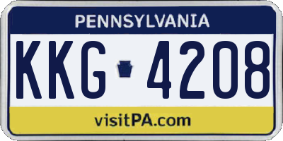 PA license plate KKG4208