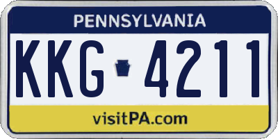 PA license plate KKG4211
