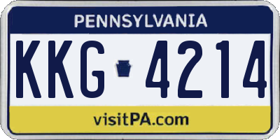 PA license plate KKG4214