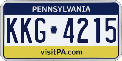 PA license plate KKG4215