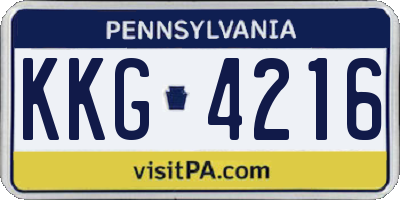 PA license plate KKG4216