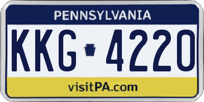 PA license plate KKG4220