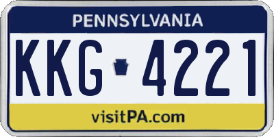PA license plate KKG4221