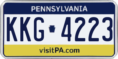 PA license plate KKG4223