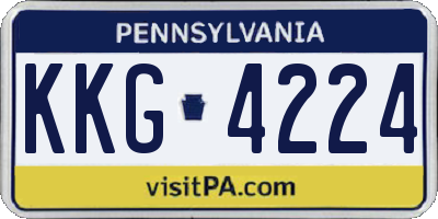 PA license plate KKG4224