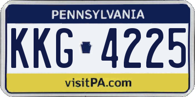 PA license plate KKG4225