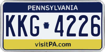PA license plate KKG4226