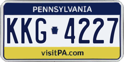 PA license plate KKG4227