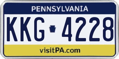 PA license plate KKG4228