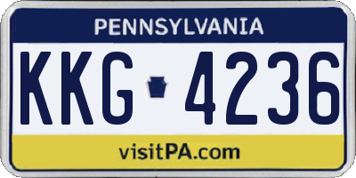 PA license plate KKG4236