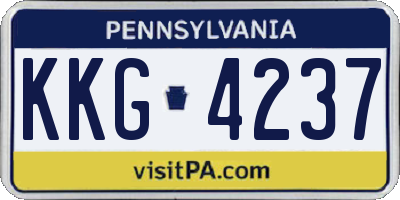 PA license plate KKG4237
