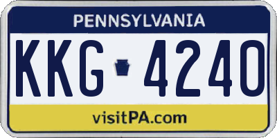 PA license plate KKG4240