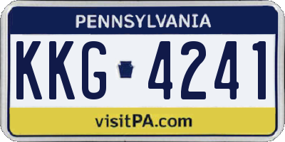 PA license plate KKG4241