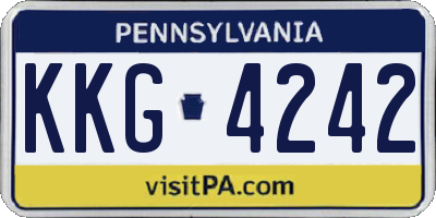 PA license plate KKG4242