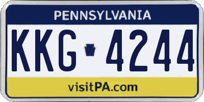 PA license plate KKG4244