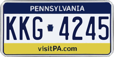 PA license plate KKG4245