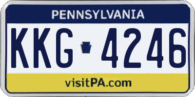 PA license plate KKG4246