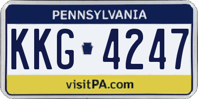 PA license plate KKG4247