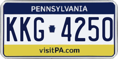 PA license plate KKG4250
