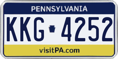 PA license plate KKG4252