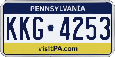PA license plate KKG4253