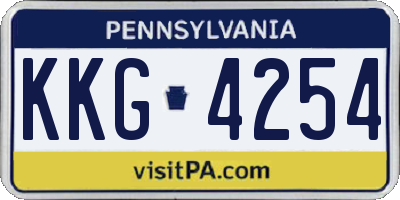 PA license plate KKG4254