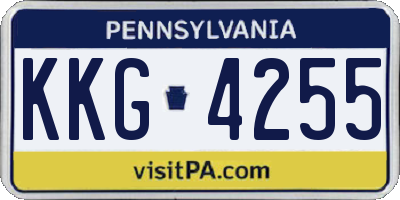 PA license plate KKG4255