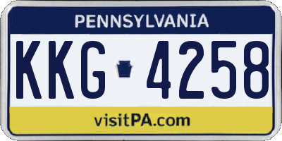 PA license plate KKG4258