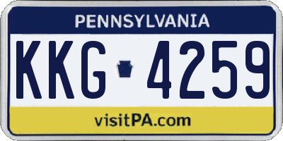 PA license plate KKG4259
