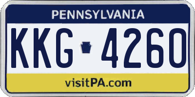 PA license plate KKG4260