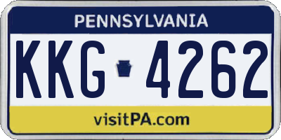 PA license plate KKG4262