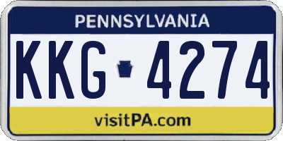 PA license plate KKG4274