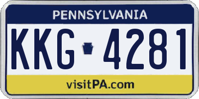PA license plate KKG4281