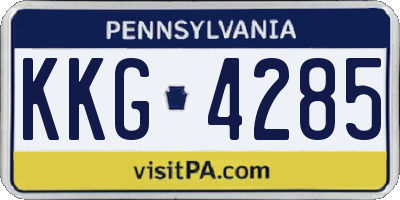 PA license plate KKG4285