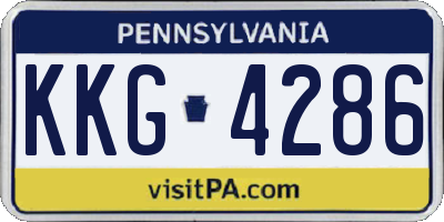 PA license plate KKG4286