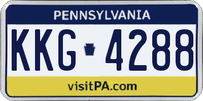 PA license plate KKG4288