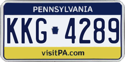 PA license plate KKG4289