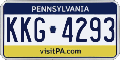 PA license plate KKG4293