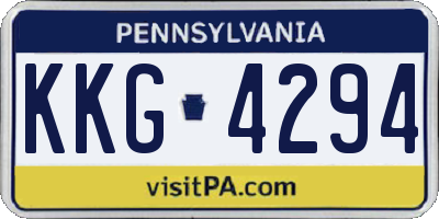 PA license plate KKG4294