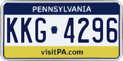 PA license plate KKG4296