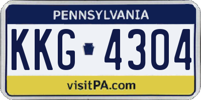 PA license plate KKG4304