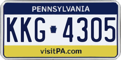 PA license plate KKG4305